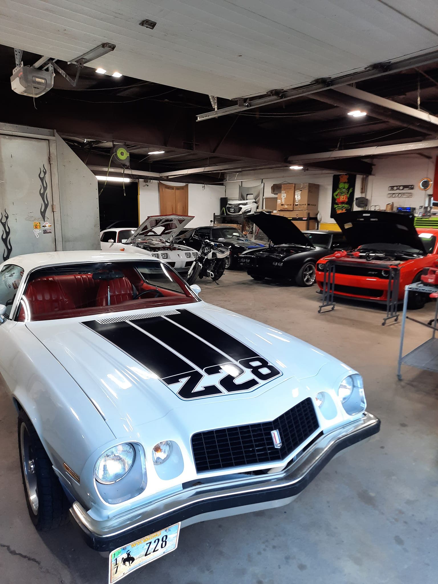 Interior of the shop with classic builds